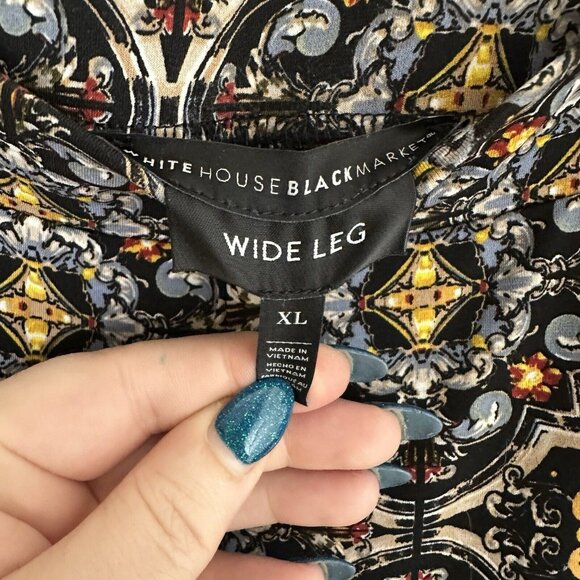 White House Black Market Floral Wide Leg Pants - Picture 4 of 11